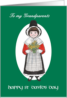 St David’s Day Card, for Grandparents, Welsh Costume card