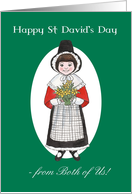 St David’s Day Card, from Both of Us, Welsh Costume card