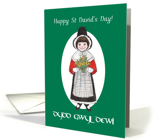 Bi-lingual St David's Day Card, Welsh Costume card (1230576)