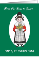 St David’s Day Card, ’Our Home to Yours’, Welsh Costume card