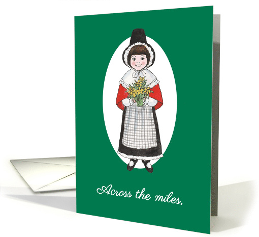 St David's Day Across the Miles Girl in Welsh Costume card (1230594)