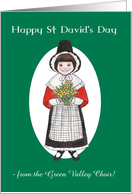 St David’s Day Card to Personalise, Welsh Costume card