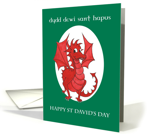 Bilingual St David's Day Greeting with Welsh Red Dragon card (1252132)