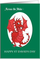 St David’s Day Greeting Across the Miles with Red Dragon card
