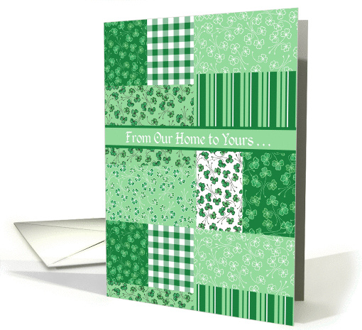 Shamrocks St Patrick's Day Card, From Our Home to Yours card (1253596)