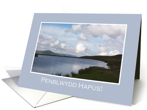 Birthday with Welsh Greeting View of Sugarloaf over Keepers Pond card