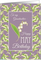 For Grandmother May Birthday with Lilies on Mauve card