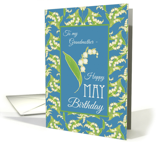 For Grandmother's May Birthday with Lilies on Blue card (1276692)