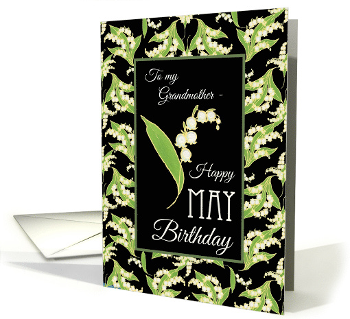 Grandmother's May Birthday with Lilies on Black card (1276694)