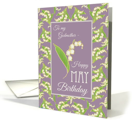 For Godmother May Birthday with Lilies on Mauve card (1276704)