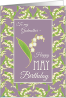 For Godmother May Birthday with Lilies on Mauve card