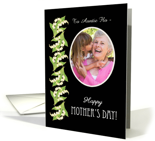 Mother's Day Photo Upload to Personalise Lilies on Black card