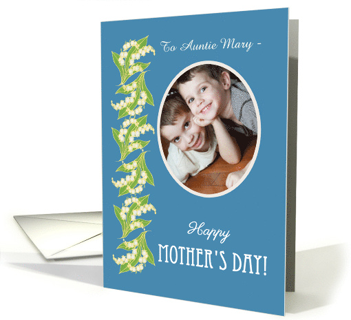 Mother's Day Photo Upload to Personalise Lilies on Blue card (1276782)
