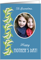 To Grandma Mother’s Day Photo Upload Lilies on Blue card