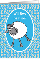 Valentine’s Day Fun Greeting with Cute Sheep card