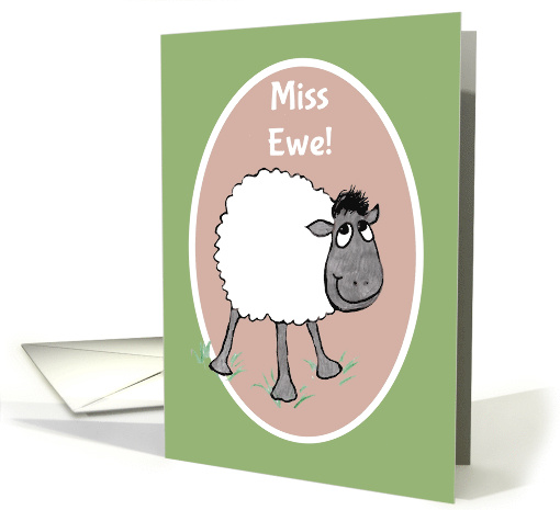 Miss You with Fun Sheep and Miss Ewe Blank Inside card (1285970)