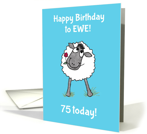 Custom Age Birthday with Cartoon Sheep card (1285976)