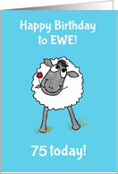 Custom Age Birthday with Cartoon Sheep card