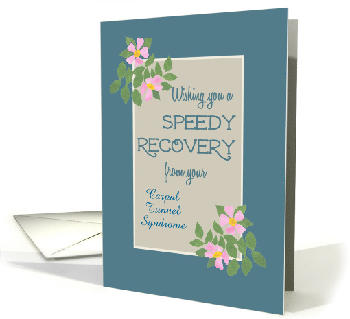 Custom Front Get Well with Vintage Pink Dog Roses on Blue card