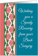 Get Well from Back Surgery with Water Lilies Border card