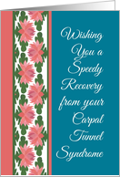 Get Well from Carpal Tunnel Syndrome with Water Lilies Border card