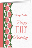 For Sister’s July Birthday with Water Lily Border card