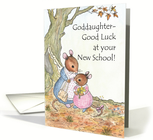 Little Mouse New School Good Luck Card. Goddaughter card (1304702)