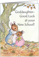 Little Mouse New School Good Luck Card. Goddaughter card