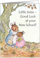Little Mouse New School Good Luck Card, Little Sister card