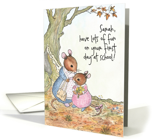 Custom Front Little Mouse First Day at School card (1304716)