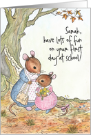 Custom Front Little Mouse First Day at School card