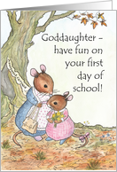 Little Mouse First Day at School Card for Goddaughter card