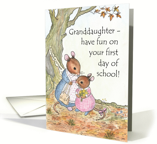 Little Mouse First Day at School Card for Granddaughter card (1304724)