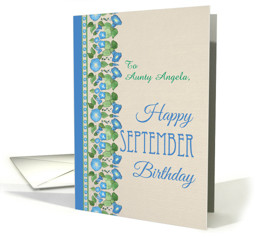 Custom Front Morning Glory September Birthday card (1317104)