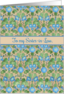 For Sister in Law Get Well Blue Morning Glory Pattern card