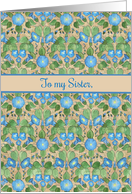 For Sister Get Well Blue Morning Glory Pattern card