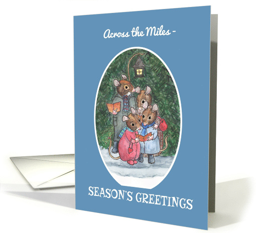 Christmas Card Cute Mouse Family Carol-Singers, Across the Miles card
