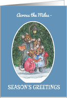 Christmas Card Cute Mouse Family Carol-Singers, Across the Miles card