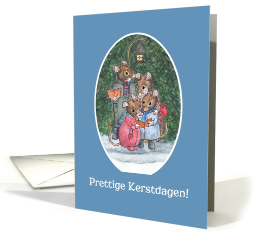 Dutch Christmas Card Cute Mouse Family Carol-Singers card (1328042)