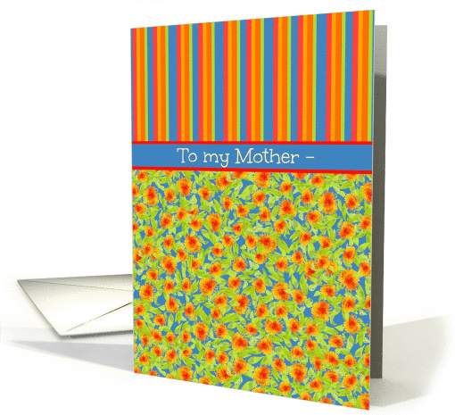 October Birthday Card for Mother, Marigolds and Stripes card (1333238)