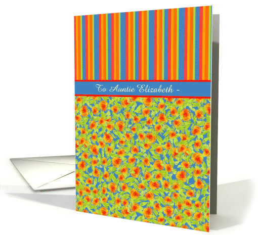 Custom Front October Birthday Card, Marigolds and Stripes card