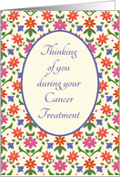 Cancer Treatment Support with Pretty Floral Mini Print card