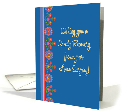 Get Well from Liver Surgery with Rangoli Pattern Border card (1347670)