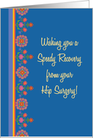 Get Well from Hip Surgery with Rangoli Pattern Border card