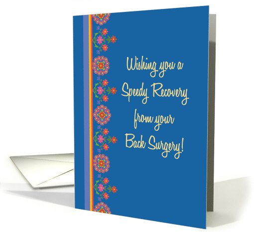 Get Well from Back Surgery with Rangoli Pattern Border card (1347688)