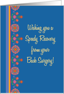 Get Well from Back Surgery with Rangoli Pattern Border card