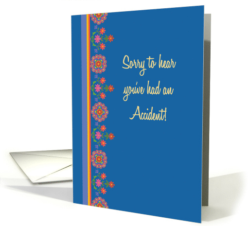 Get Well from Accident with Rangoli Pattern Border card (1347694)