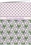 Violets, Polka Dots February Birthday Card, Goddaughter card