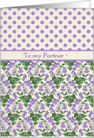 Violets, Polka Dots February Birthday Card for Partner card