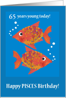 Custom Age Pisces Birthday with Two Fun Fishes card